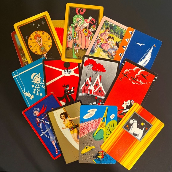 Playing Cards Vintage Single Swap Lot Of 14 Cards Unique Mix 1940s-1960s - Picture 6 of 7